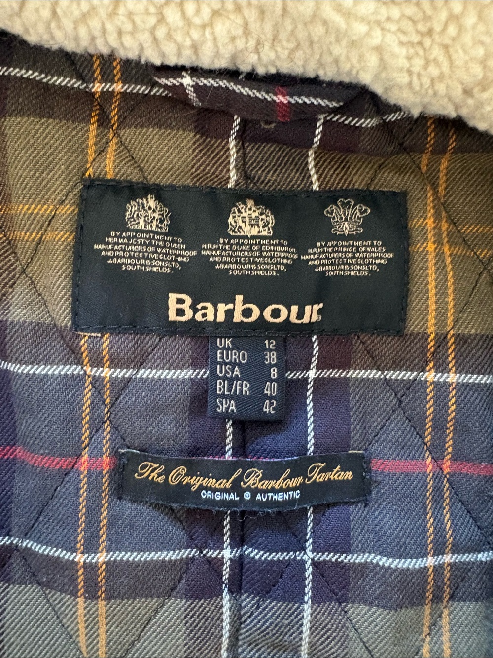Barbour Women’s Waxed Field Jacket in Dark Green/Brown - Picture 2 of 4